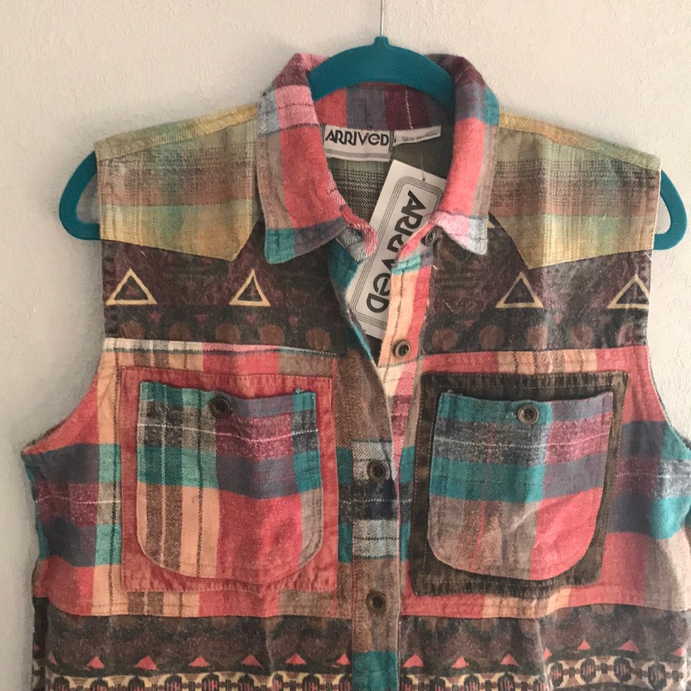 1980s NWT deadstock distressed flannel button-up - Picture 3 of 7